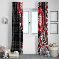 New Zealand Red Maori Koru Simple Style Window Curtain LT05 - Polynesian Pride