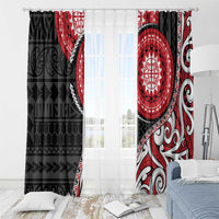 New Zealand Red Maori Koru Simple Style Window Curtain LT05 - Polynesian Pride