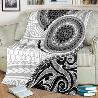 New Zealand White Maori Koru Simple Style Blanket LT05 - Polynesian Pride
