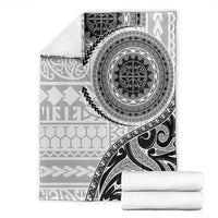 New Zealand White Maori Koru Simple Style Blanket LT05 - Polynesian Pride