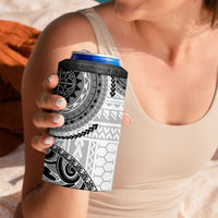 New Zealand White Maori Koru Simple Style 4 in 1 Can Cooler Tumbler LT05 - Polynesian Pride