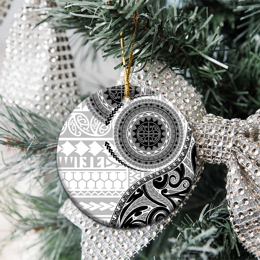 New Zealand White Maori Koru Simple Style Ceramic Ornament LT05 - Polynesian Pride
