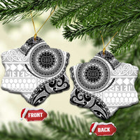 New Zealand White Maori Koru Simple Style Ceramic Ornament LT05 Snow Flake White - Polynesian Pride