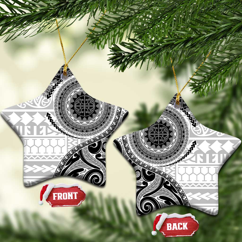 New Zealand White Maori Koru Simple Style Ceramic Ornament LT05 Star White - Polynesian Pride