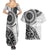 New Zealand White Maori Koru Simple Style Couples Matching Summer Maxi Dress and Hawaiian Shirt