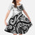 New Zealand White Maori Koru Simple Style Family Matching Long Sleeve Bodycon Dress and Hawaiian Shirt