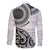 New Zealand White Maori Koru Simple Style Family Matching Long Sleeve Bodycon Dress and Hawaiian Shirt