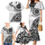 New Zealand White Maori Koru Simple Style Family Matching Mermaid Dress and Hawaiian Shirt