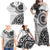 New Zealand White Maori Koru Simple Style Family Matching Off Shoulder Maxi Dress and Hawaiian Shirt