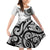 New Zealand White Maori Koru Simple Style Family Matching Off Shoulder Short Dress and Hawaiian Shirt