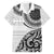 New Zealand White Maori Koru Simple Style Family Matching Off Shoulder Short Dress and Hawaiian Shirt