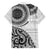 New Zealand White Maori Koru Simple Style Family Matching Off Shoulder Short Dress and Hawaiian Shirt