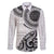 New Zealand White Maori Koru Simple Style Family Matching Off Shoulder Short Dress and Hawaiian Shirt