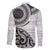 New Zealand White Maori Koru Simple Style Family Matching Off Shoulder Short Dress and Hawaiian Shirt