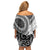 New Zealand White Maori Koru Simple Style Family Matching Off Shoulder Short Dress and Hawaiian Shirt