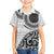 New Zealand White Maori Koru Simple Style Family Matching Off Shoulder Short Dress and Hawaiian Shirt