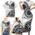 New Zealand White Maori Koru Simple Style Family Matching Short Sleeve Bodycon Dress and Hawaiian Shirt