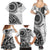 New Zealand White Maori Koru Simple Style Family Matching Summer Maxi Dress and Hawaiian Shirt