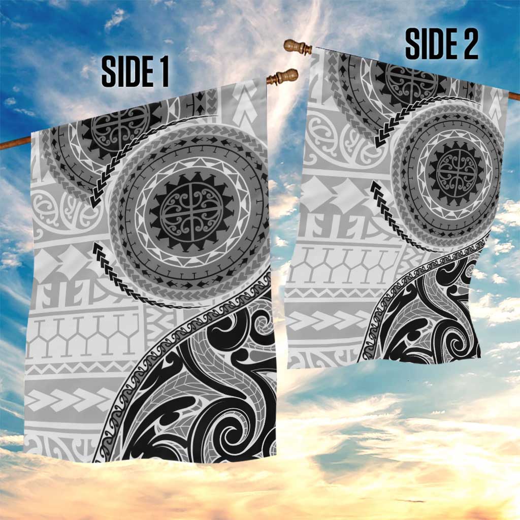 New Zealand White Maori Koru Simple Style Garden Flag LT05 - Polynesian Pride