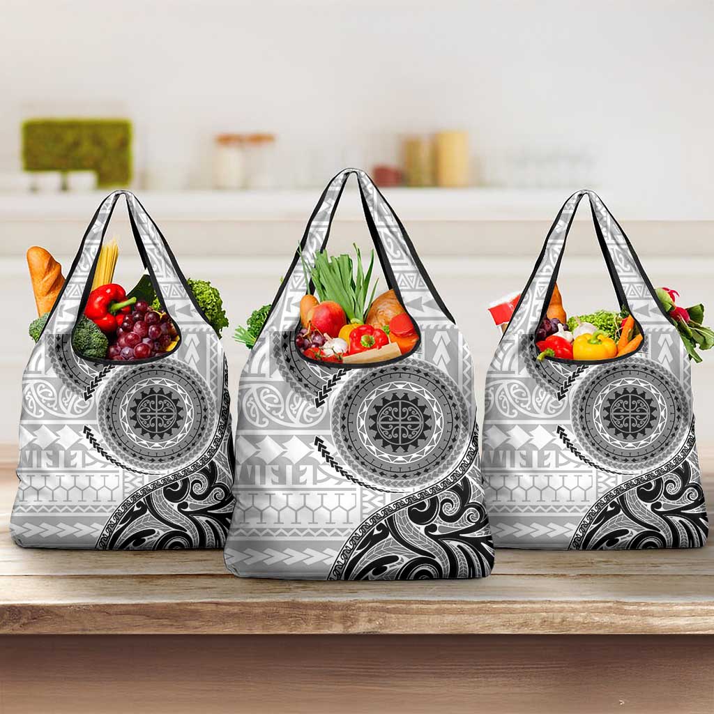 New Zealand White Maori Koru Simple Style Grocery Bag