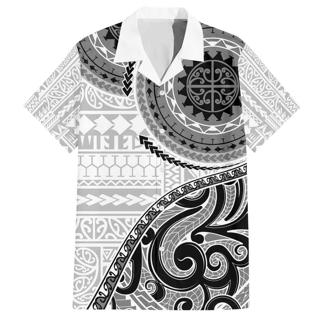 New Zealand White Maori Koru Simple Style Hawaiian Shirt LT05 White - Polynesian Pride