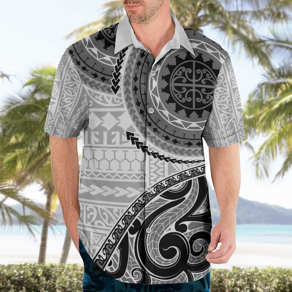 New Zealand White Maori Koru Simple Style Hawaiian Shirt LT05 - Polynesian Pride