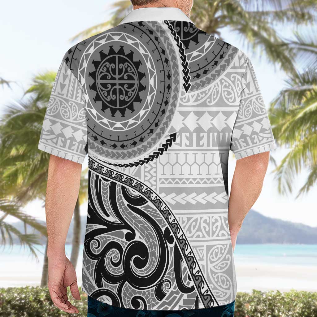New Zealand White Maori Koru Simple Style Hawaiian Shirt LT05 - Polynesian Pride