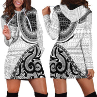 New Zealand White Maori Koru Simple Style Hoodie Dress LT05 - Polynesian Pride