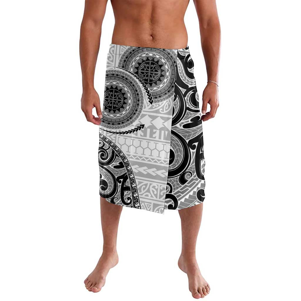 New Zealand White Maori Koru Simple Style Lavalava LT05 White - Polynesian Pride