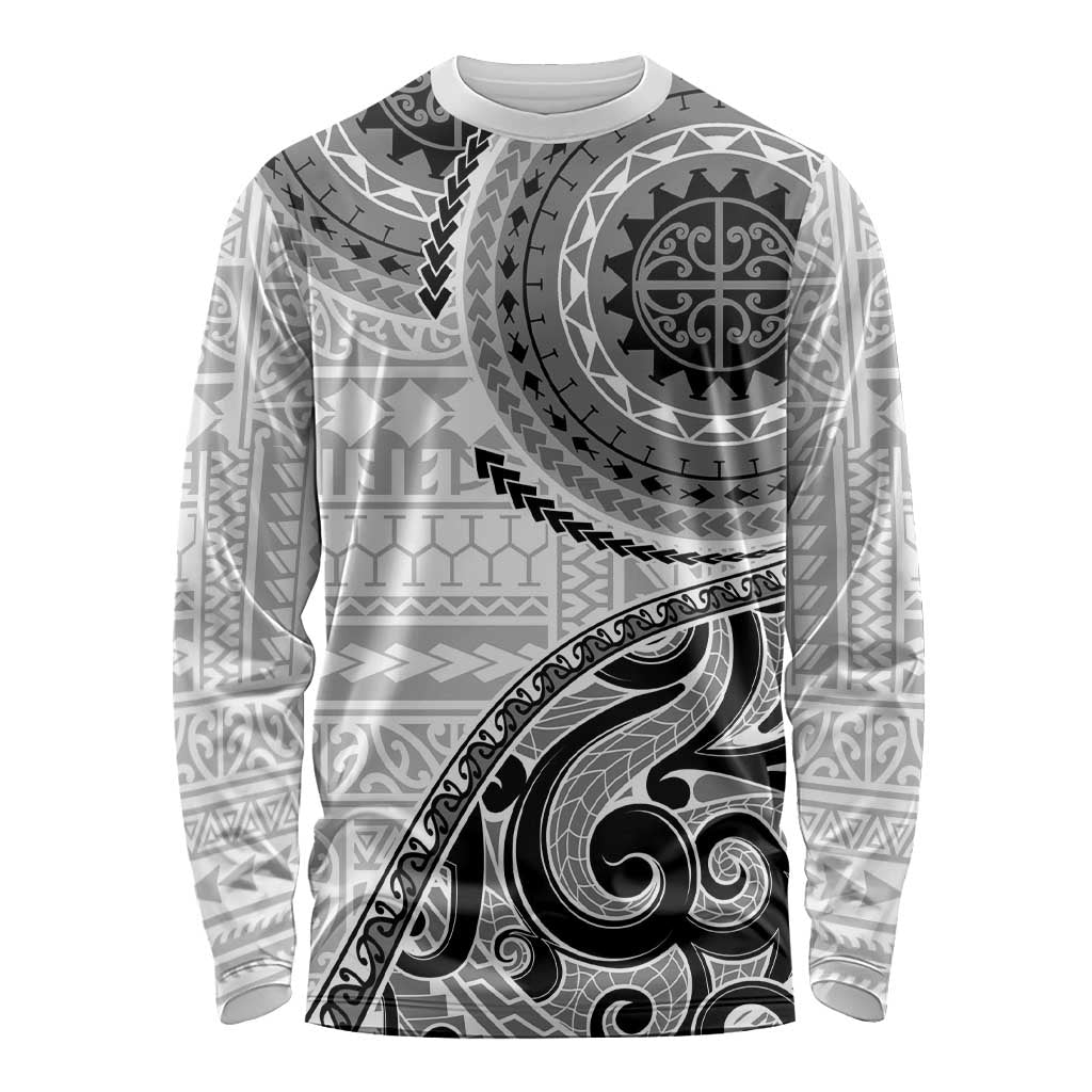 New Zealand White Maori Koru Simple Style Long Sleeve Shirt