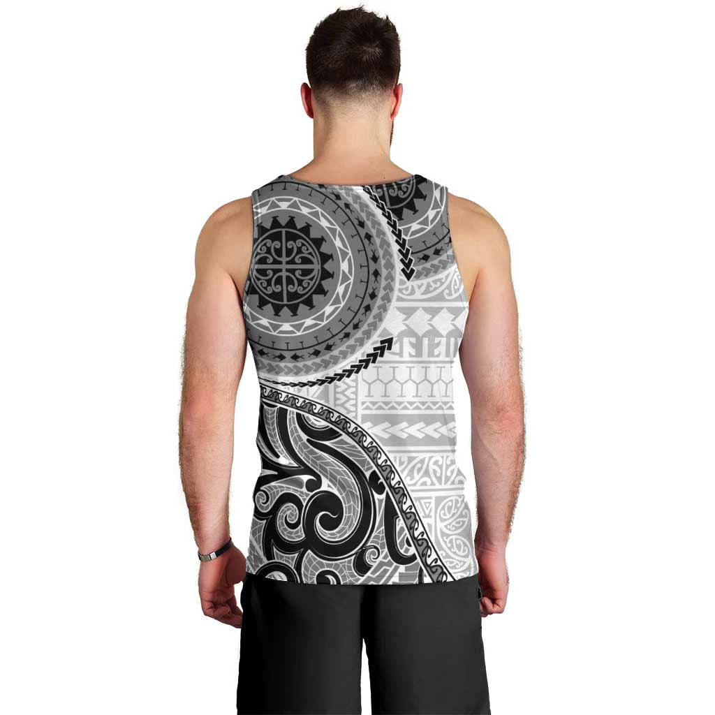 New Zealand White Maori Koru Simple Style Men Tank Top LT05 - Polynesian Pride