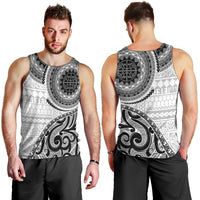 New Zealand White Maori Koru Simple Style Men Tank Top LT05 - Polynesian Pride