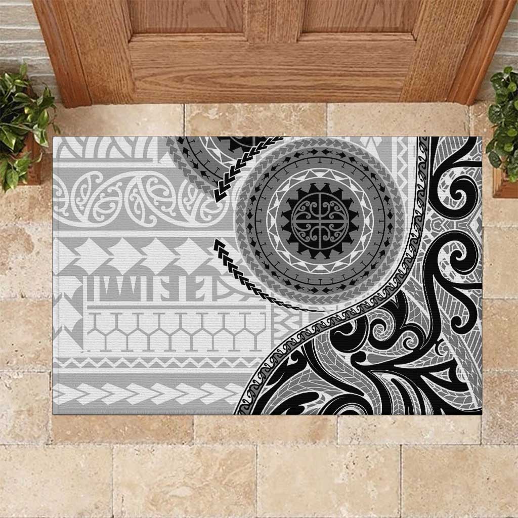 New Zealand White Maori Koru Simple Style Rubber Doormat