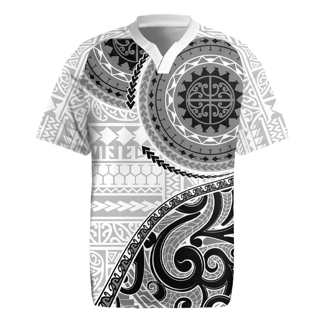 New Zealand White Maori Koru Simple Style Rugby Jersey