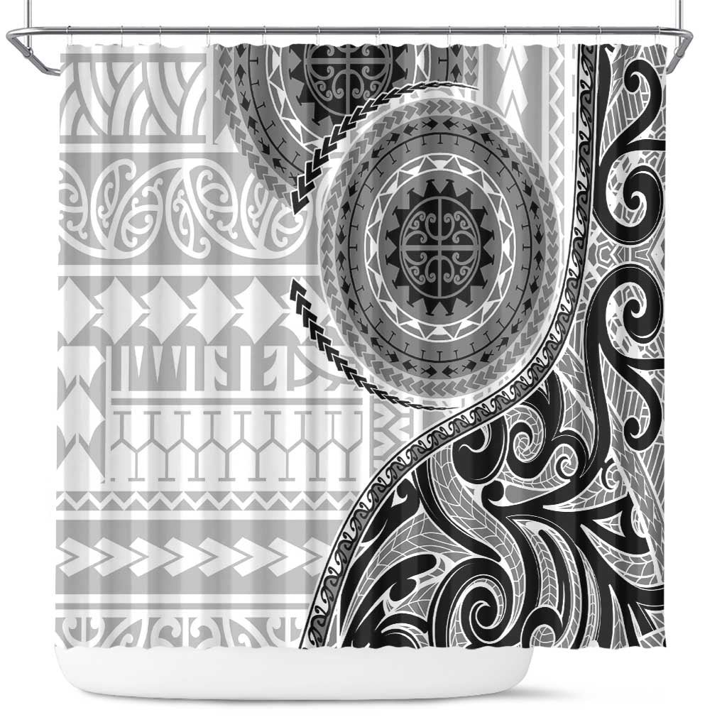 New Zealand White Maori Koru Simple Style Shower Curtain