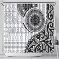 New Zealand White Maori Koru Simple Style Shower Curtain