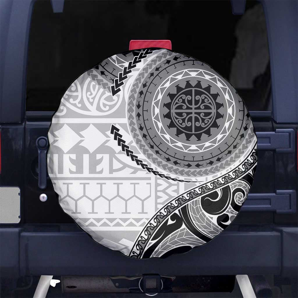 New Zealand White Maori Koru Simple Style Spare Tire Cover LT05 - Polynesian Pride