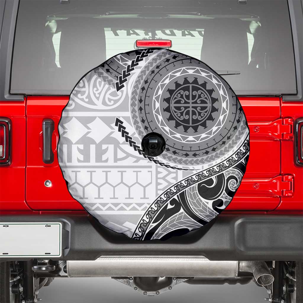 New Zealand White Maori Koru Simple Style Spare Tire Cover LT05 - Polynesian Pride