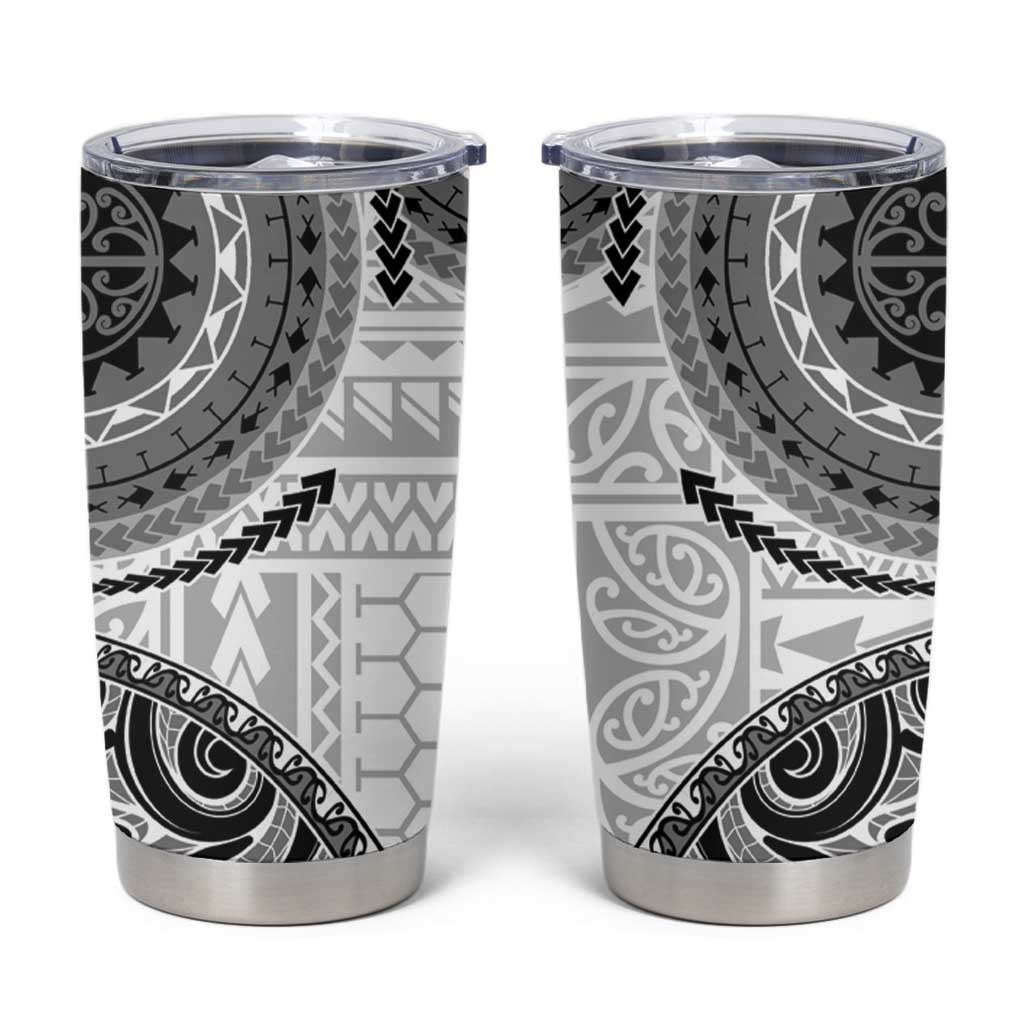 New Zealand White Maori Koru Simple Style Tumbler Cup LT05 White - Polynesian Pride