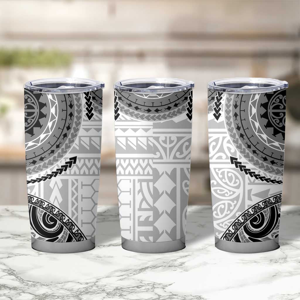 New Zealand White Maori Koru Simple Style Tumbler Cup LT05 - Polynesian Pride