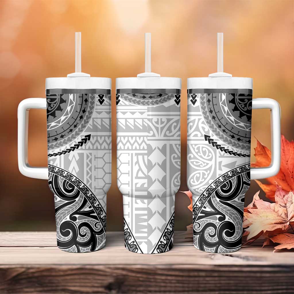New Zealand White Maori Koru Simple Style Tumbler With Handle LT05 - Polynesian Pride