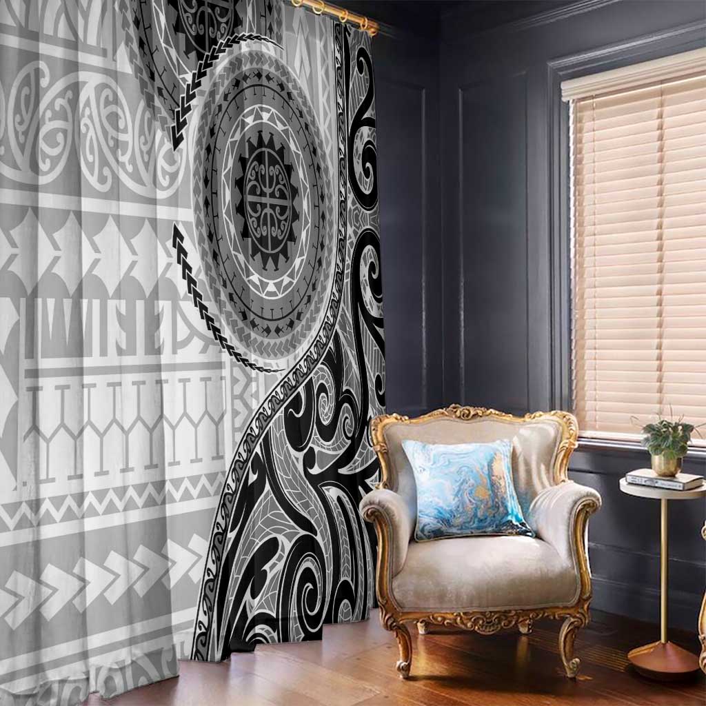 New Zealand White Maori Koru Simple Style Window Curtain LT05 - Polynesian Pride