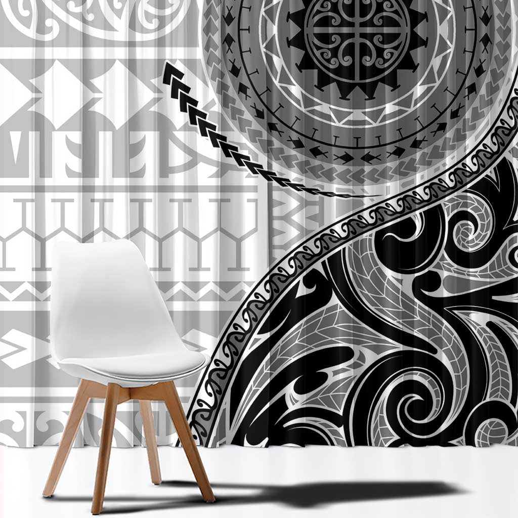 New Zealand White Maori Koru Simple Style Window Curtain LT05 - Polynesian Pride