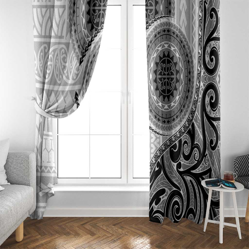 New Zealand White Maori Koru Simple Style Window Curtain LT05 - Polynesian Pride