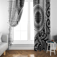 New Zealand White Maori Koru Simple Style Window Curtain LT05 - Polynesian Pride