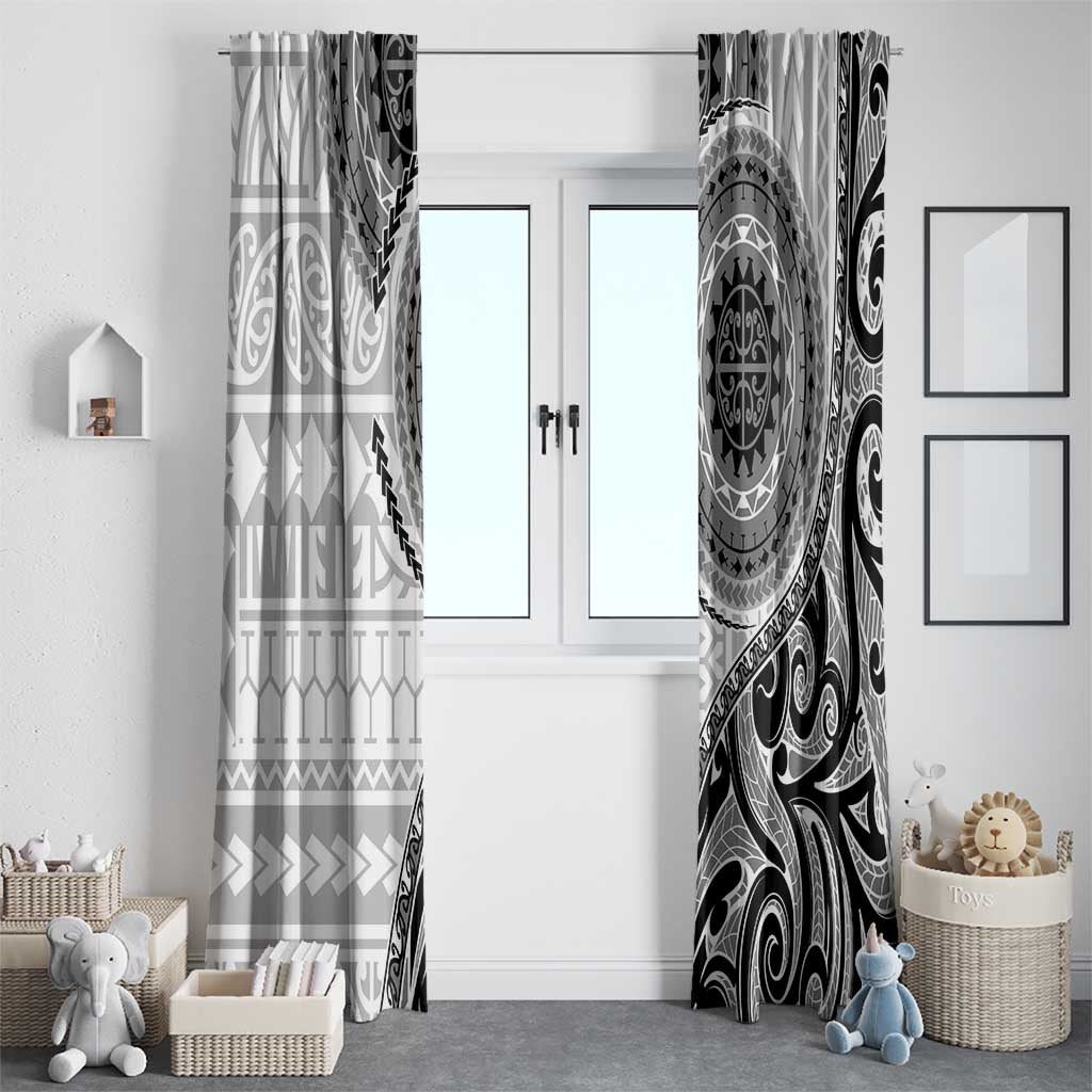 New Zealand White Maori Koru Simple Style Window Curtain LT05 - Polynesian Pride