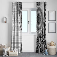 New Zealand White Maori Koru Simple Style Window Curtain LT05 - Polynesian Pride