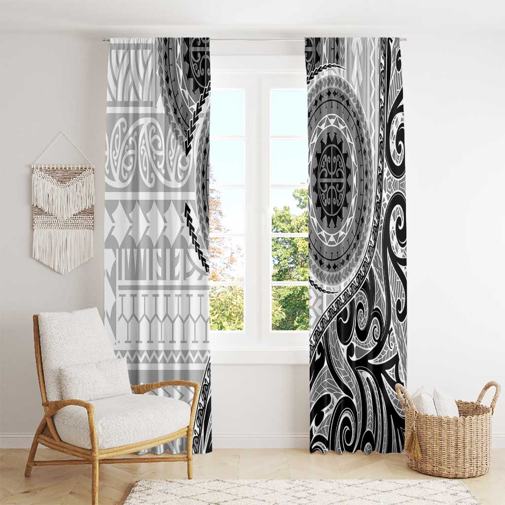 New Zealand White Maori Koru Simple Style Window Curtain LT05 - Polynesian Pride