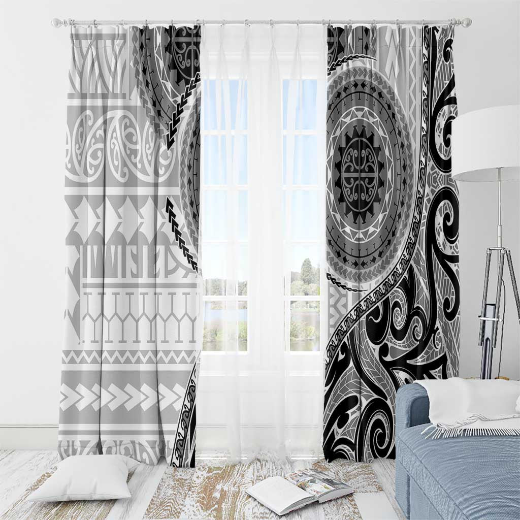 New Zealand White Maori Koru Simple Style Window Curtain LT05 - Polynesian Pride
