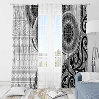 New Zealand White Maori Koru Simple Style Window Curtain LT05 - Polynesian Pride